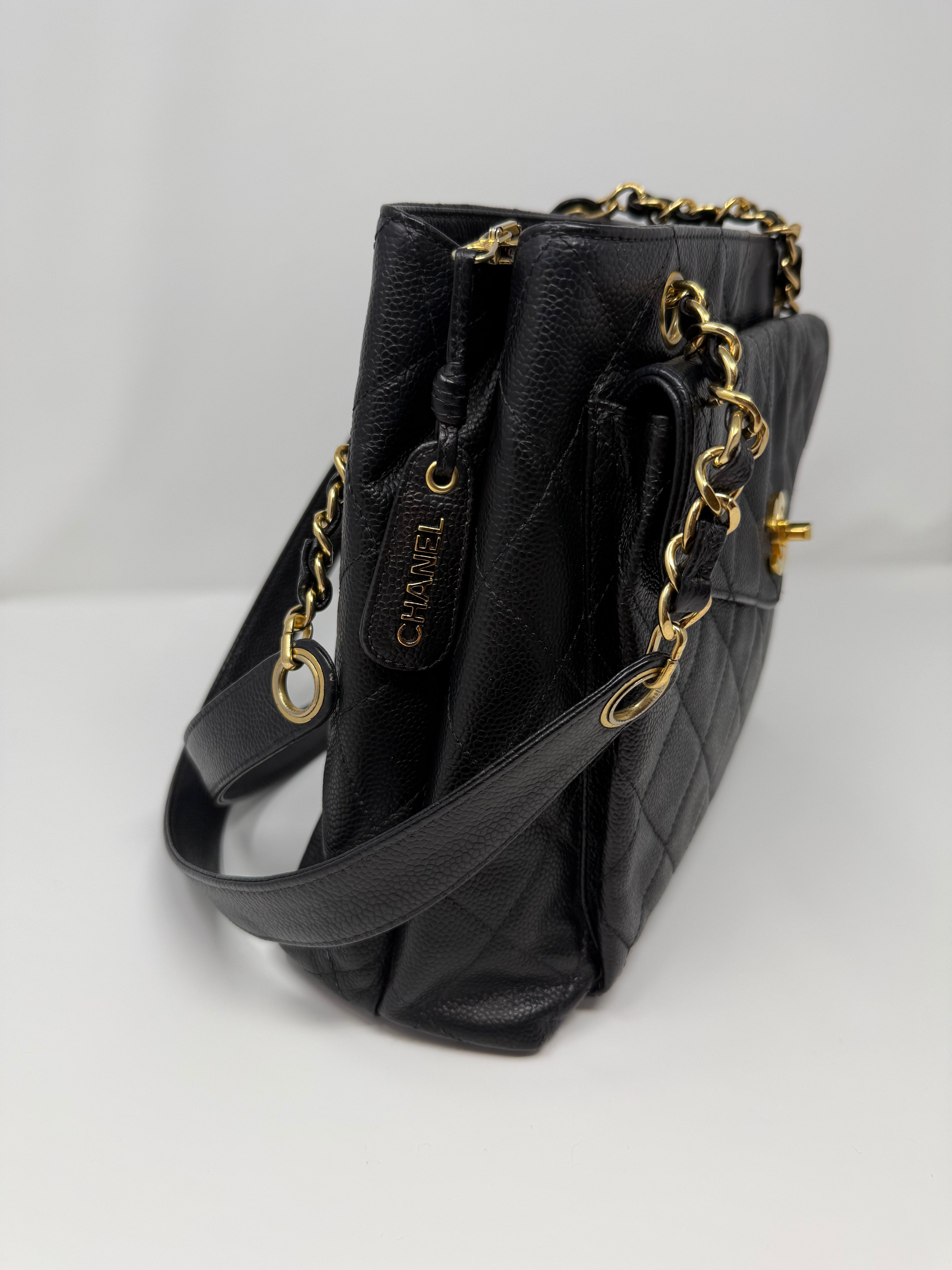 Chanel Timeless Tote/ Shoulder Bag – Quilted Caviar, Black with Gold Hardware