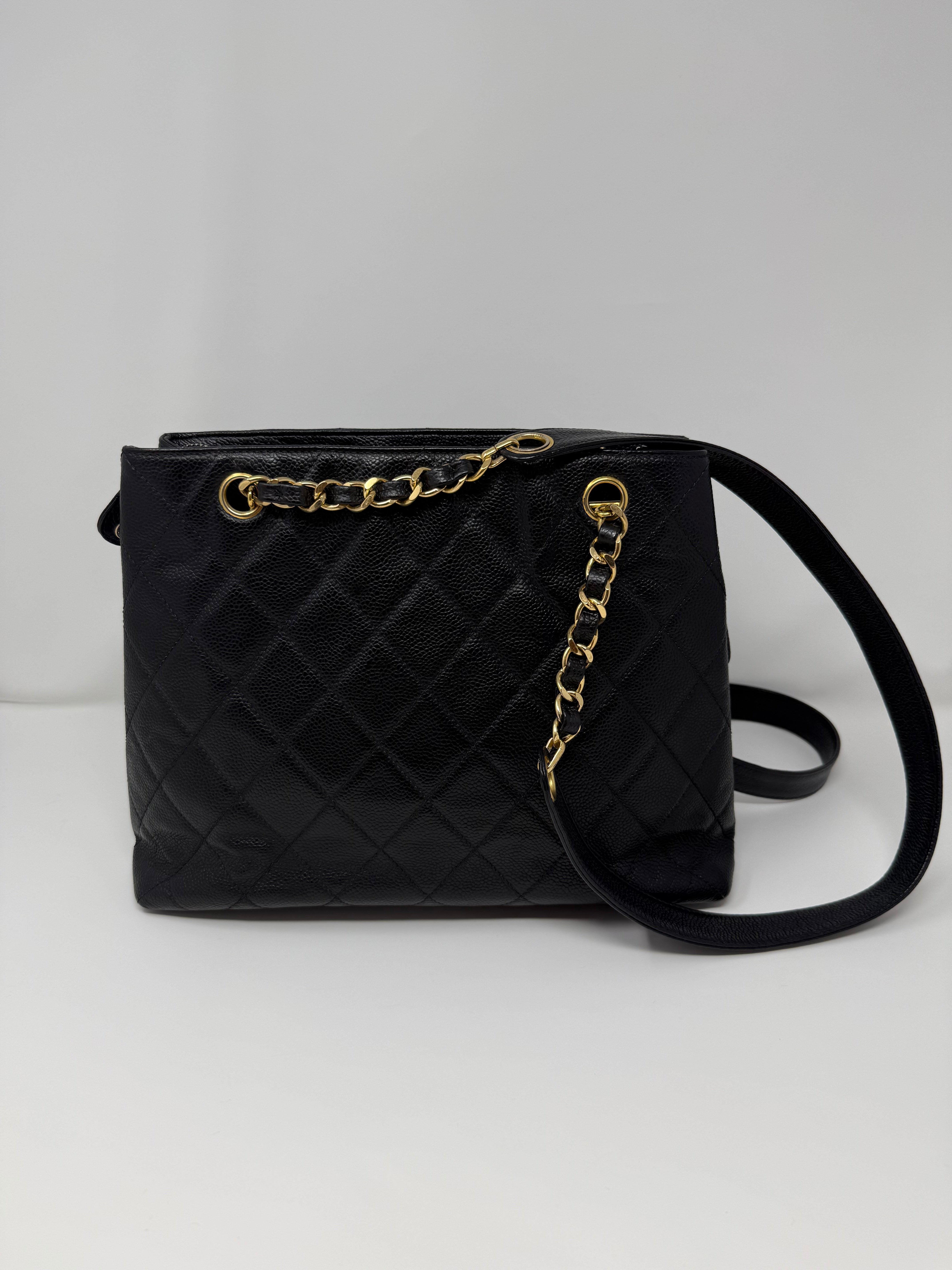 Chanel Timeless Tote/ Shoulder Bag – Quilted Caviar, Black with Gold Hardware