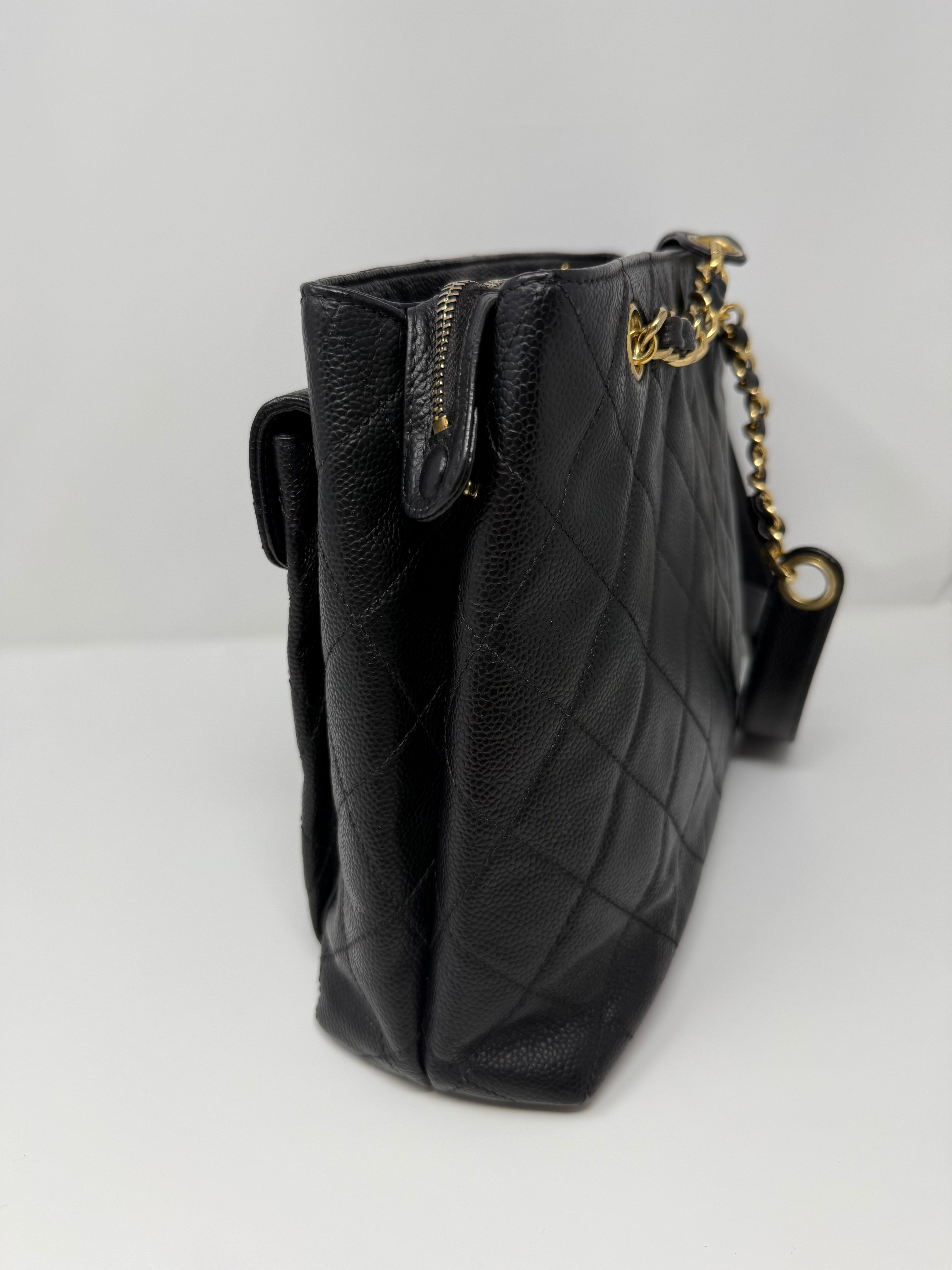 Chanel Timeless Tote/ Shoulder Bag – Quilted Caviar, Black with Gold Hardware