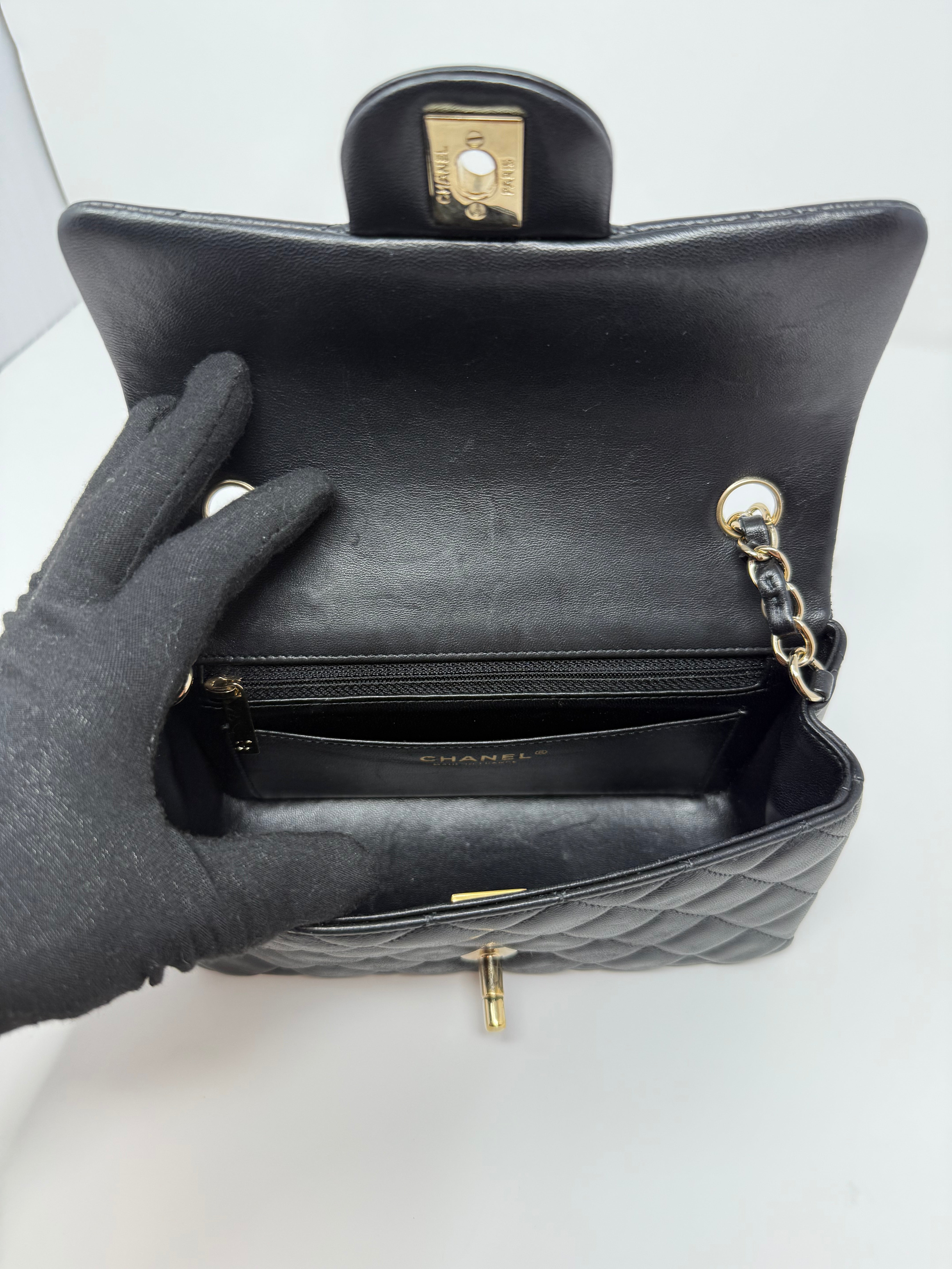 Chanel Mini Classic Flap – Lambskin, Champagne Gold Hardware (2021)