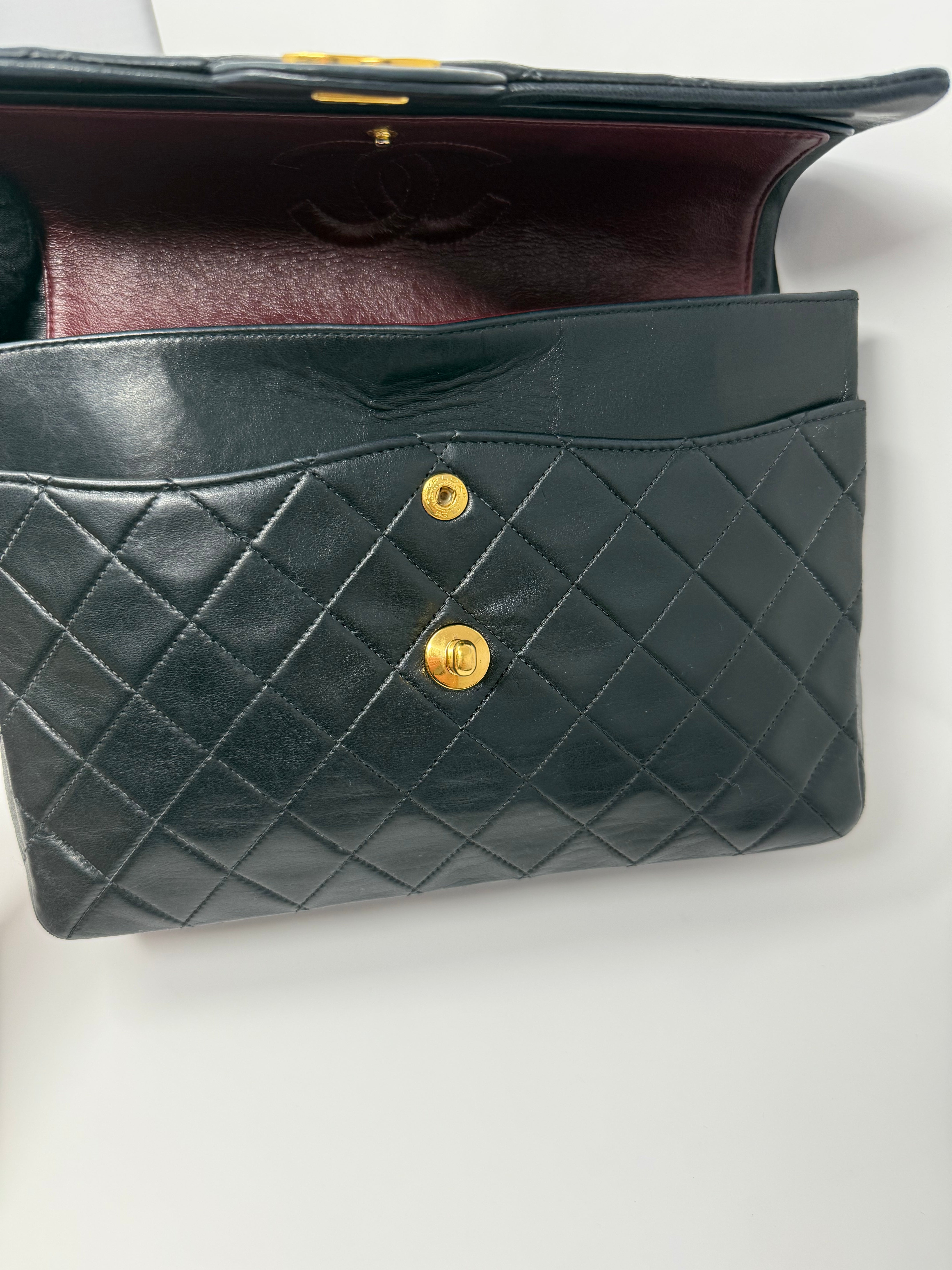 Chanel Vintage Classic Double Flap – “Medium Tall” | Black Lambskin, 24K Gold Hardware (Series 2, c. 1991–1994)