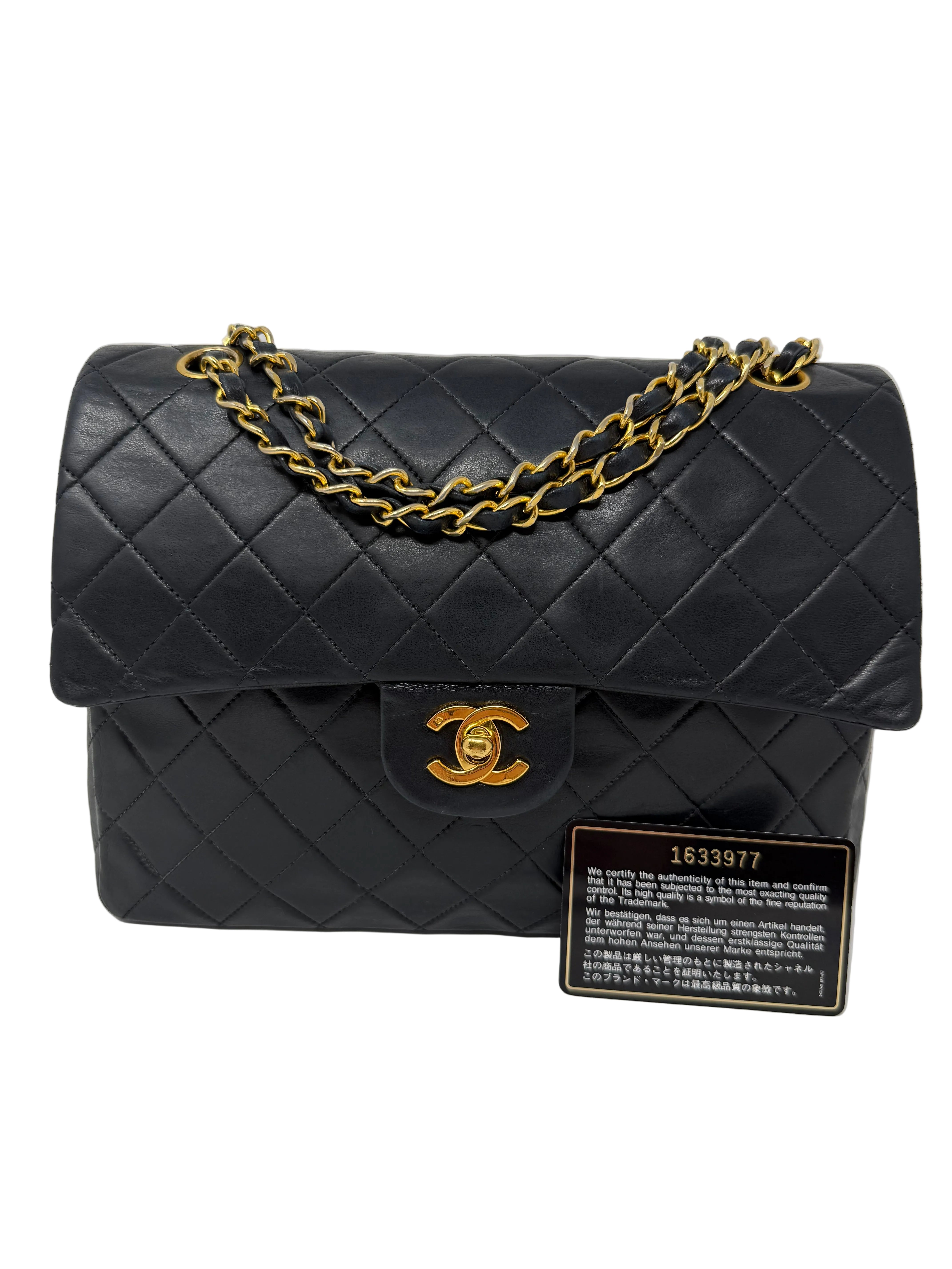 Chanel Vintage Classic Double Flap – “Medium Tall” | Black Lambskin, 24K Gold Hardware (Series 2, c. 1991–1994)