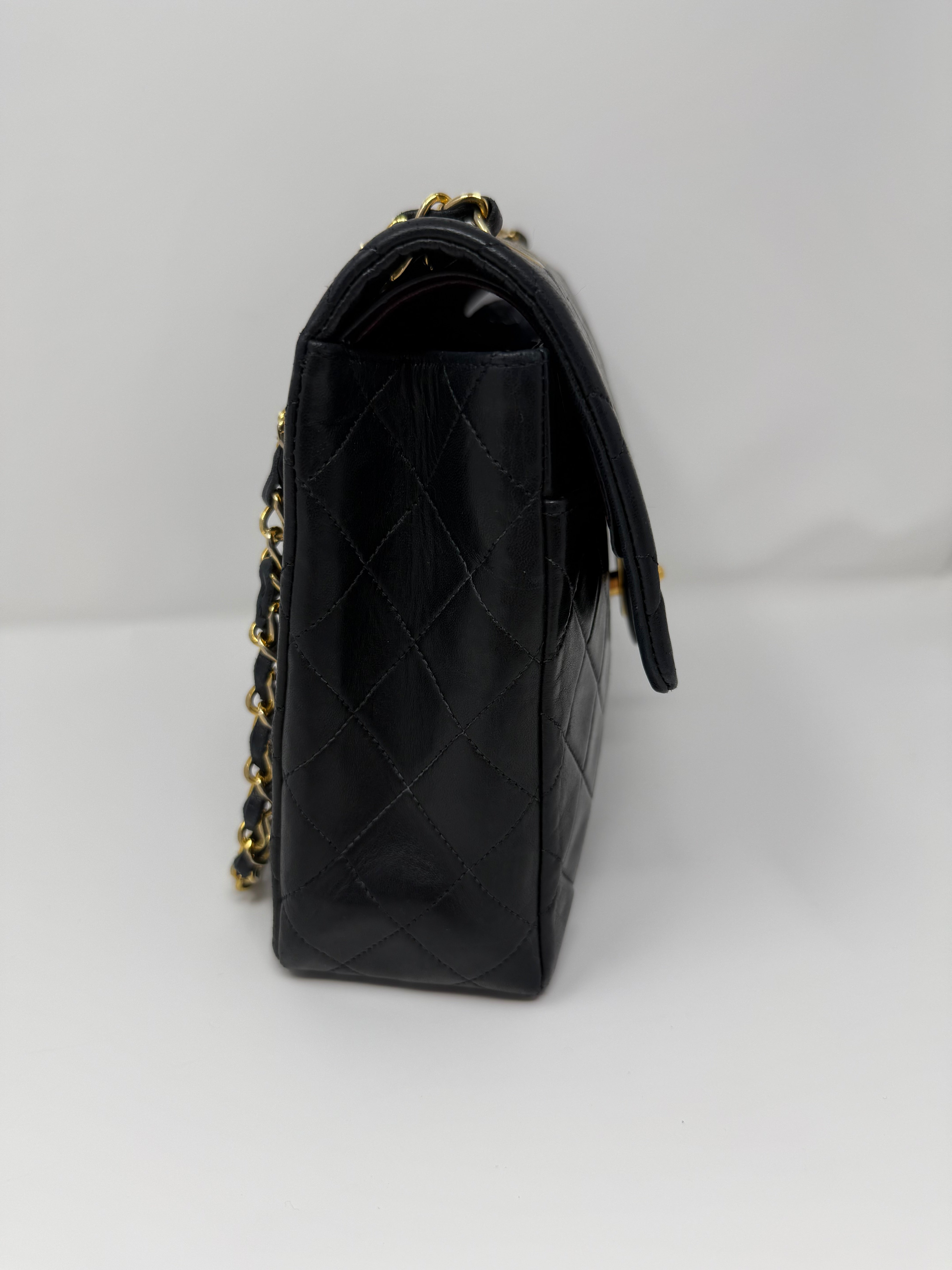 Chanel Vintage Classic Double Flap – “Medium Tall” | Black Lambskin, 24K Gold Hardware (Series 2, c. 1991–1994)