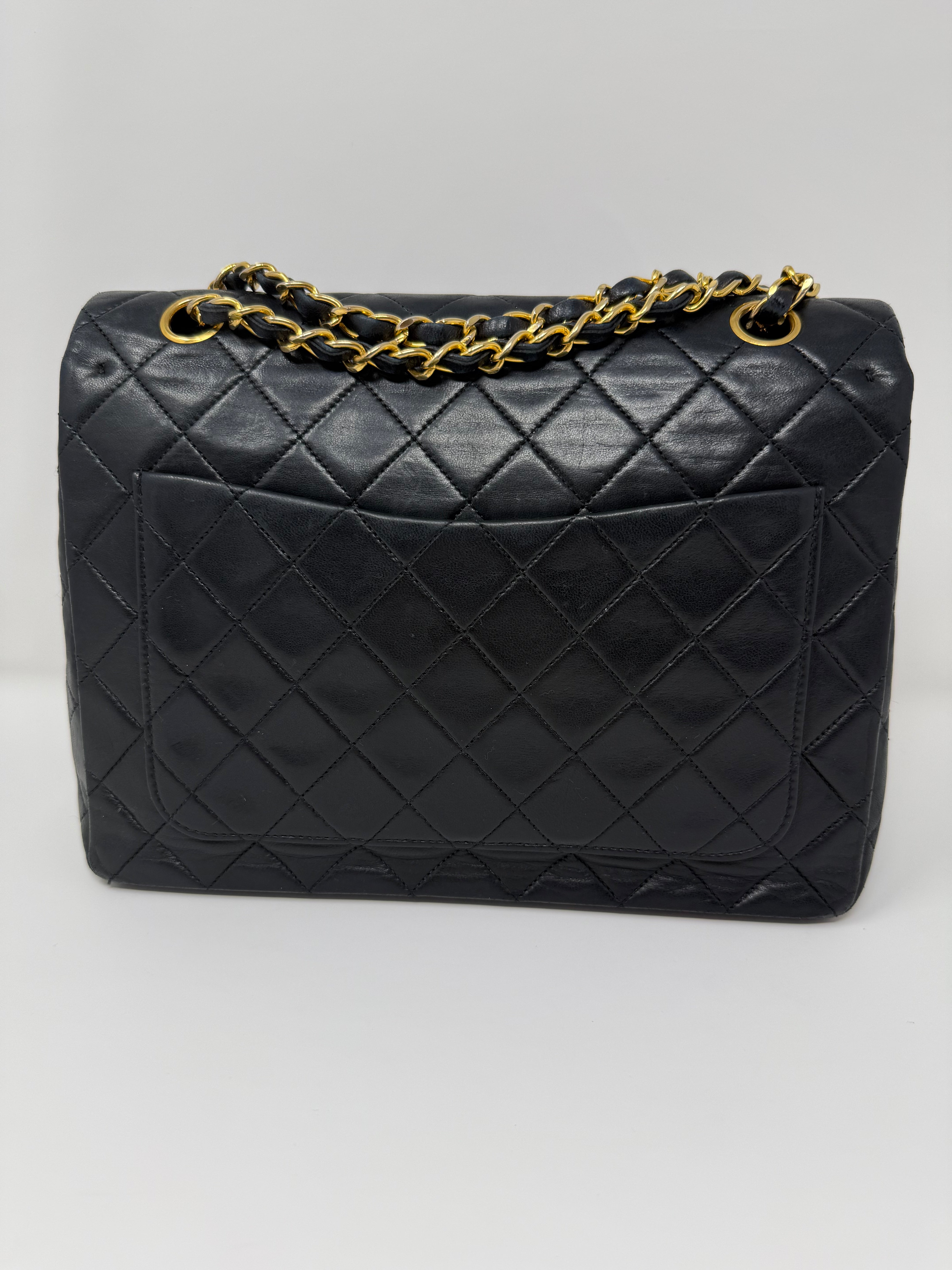 Chanel Vintage Classic Double Flap – “Medium Tall” | Black Lambskin, 24K Gold Hardware (Series 2, c. 1991–1994)