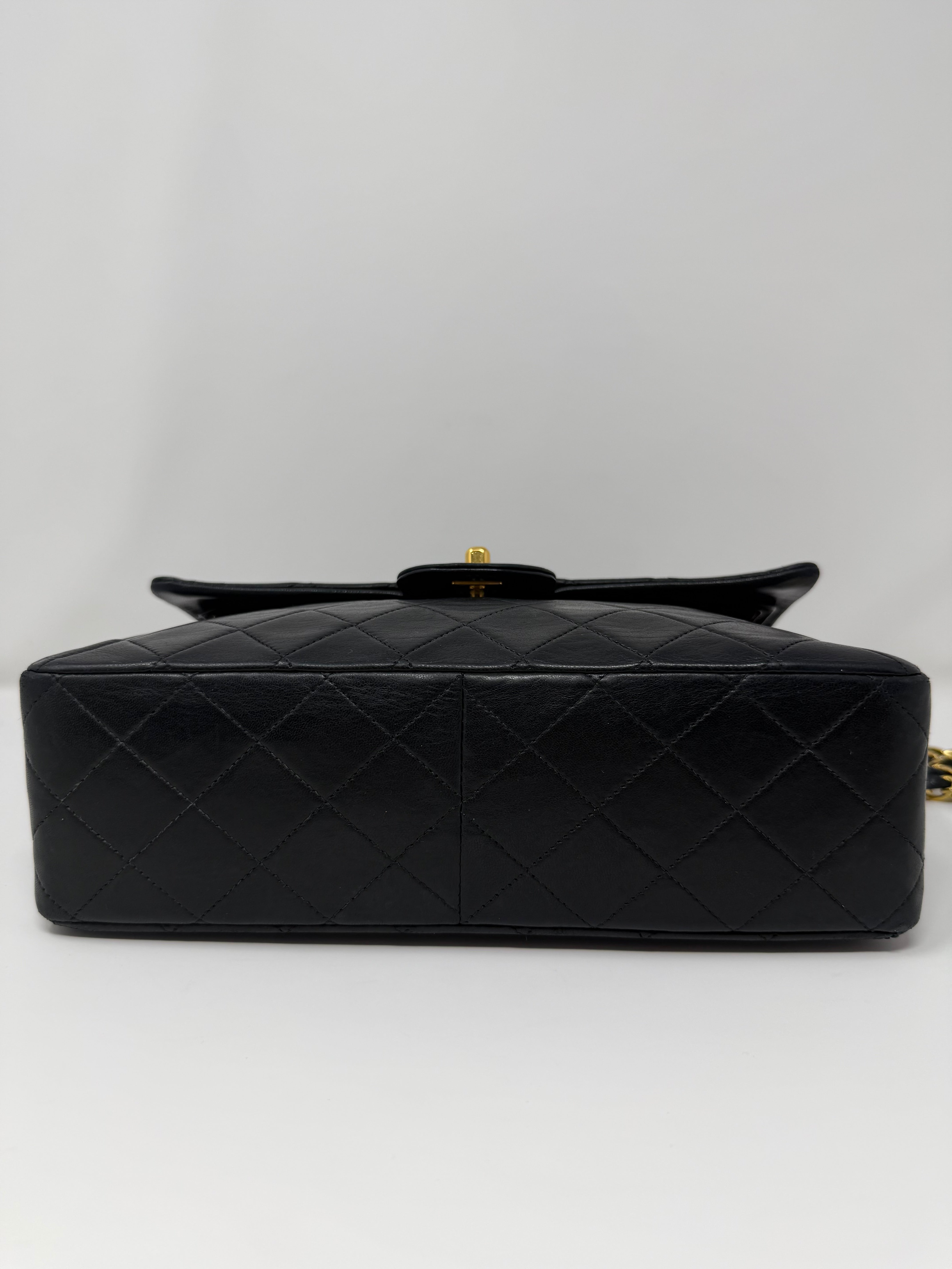 Chanel Vintage Classic Double Flap – “Medium Tall” | Black Lambskin, 24K Gold Hardware (Series 2, c. 1991–1994)