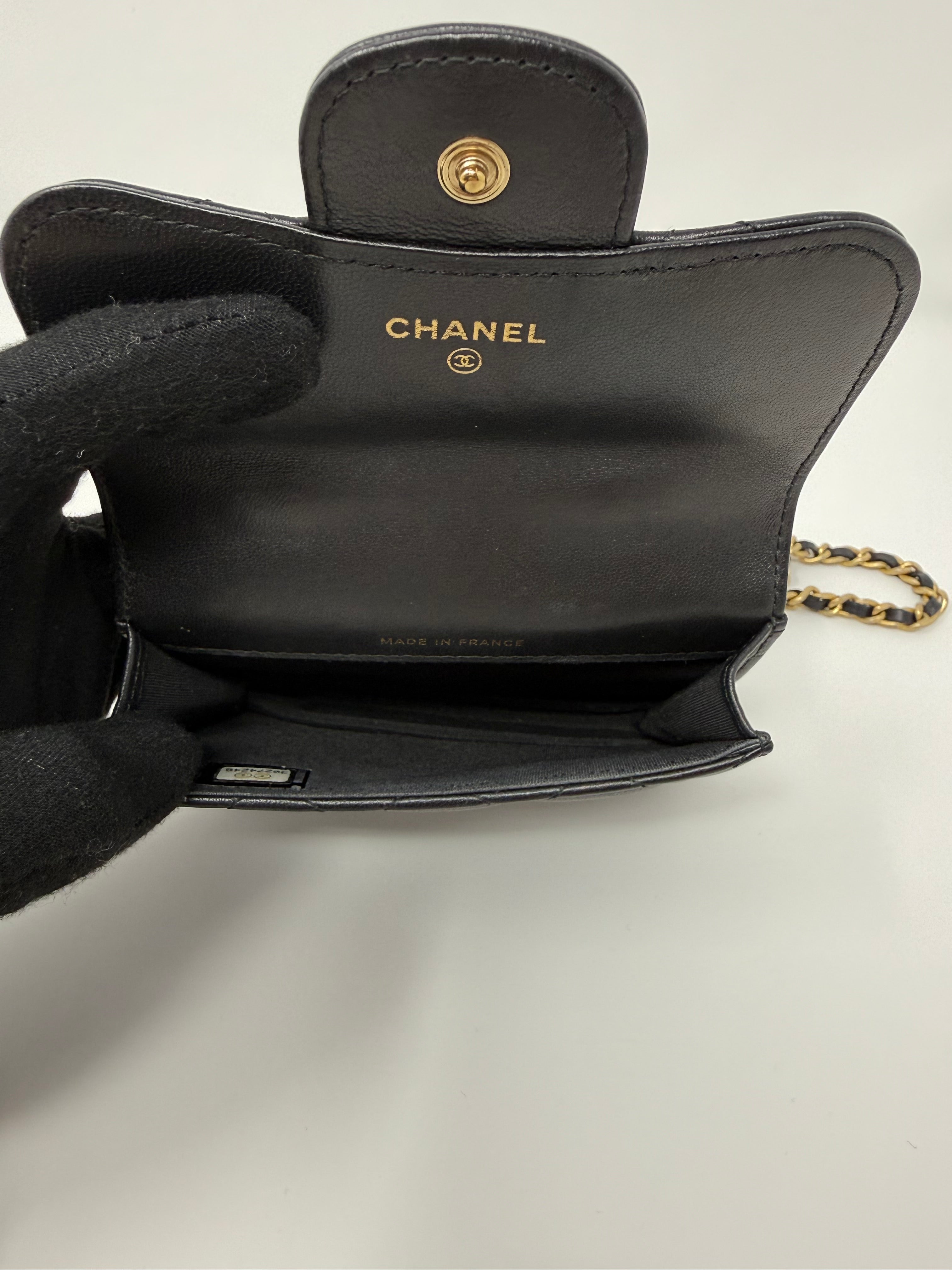Chanel Mini Top Handle Coin Purse – Black Lambskin