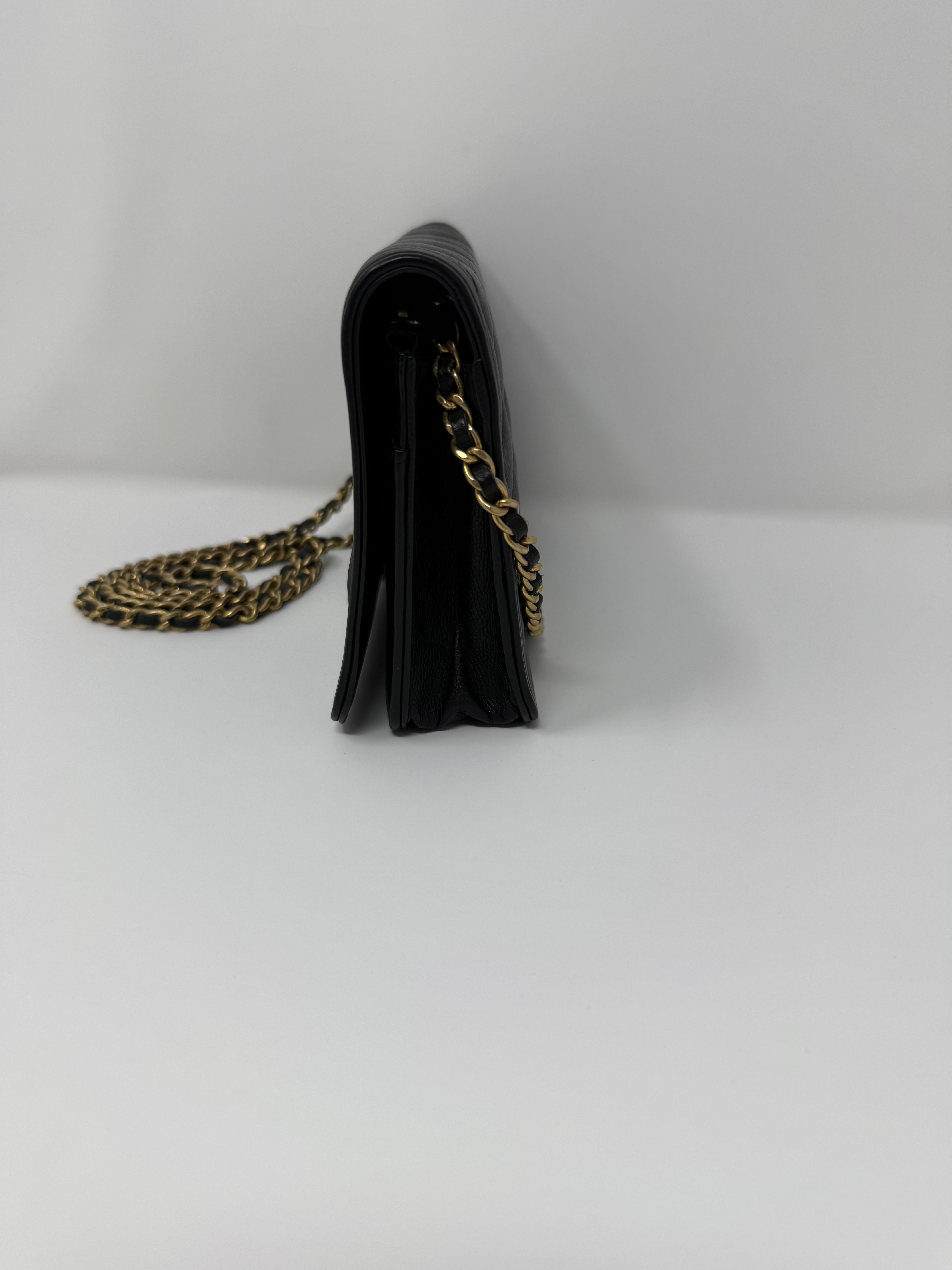 Chanel Boy Wallet on Chain – Black Caviar Leather, Gold Hardware (2017)