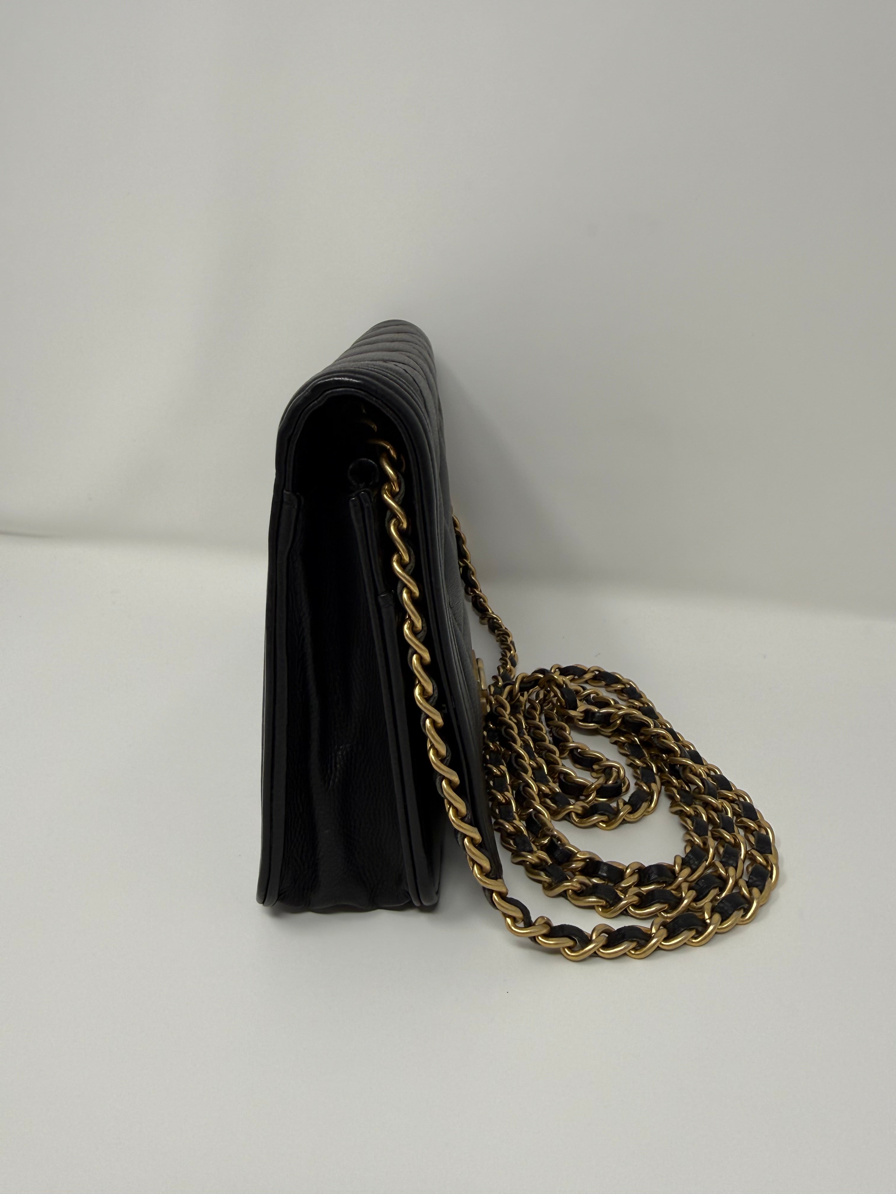 Chanel Boy Wallet on Chain – Black Caviar Leather, Gold Hardware (2017)