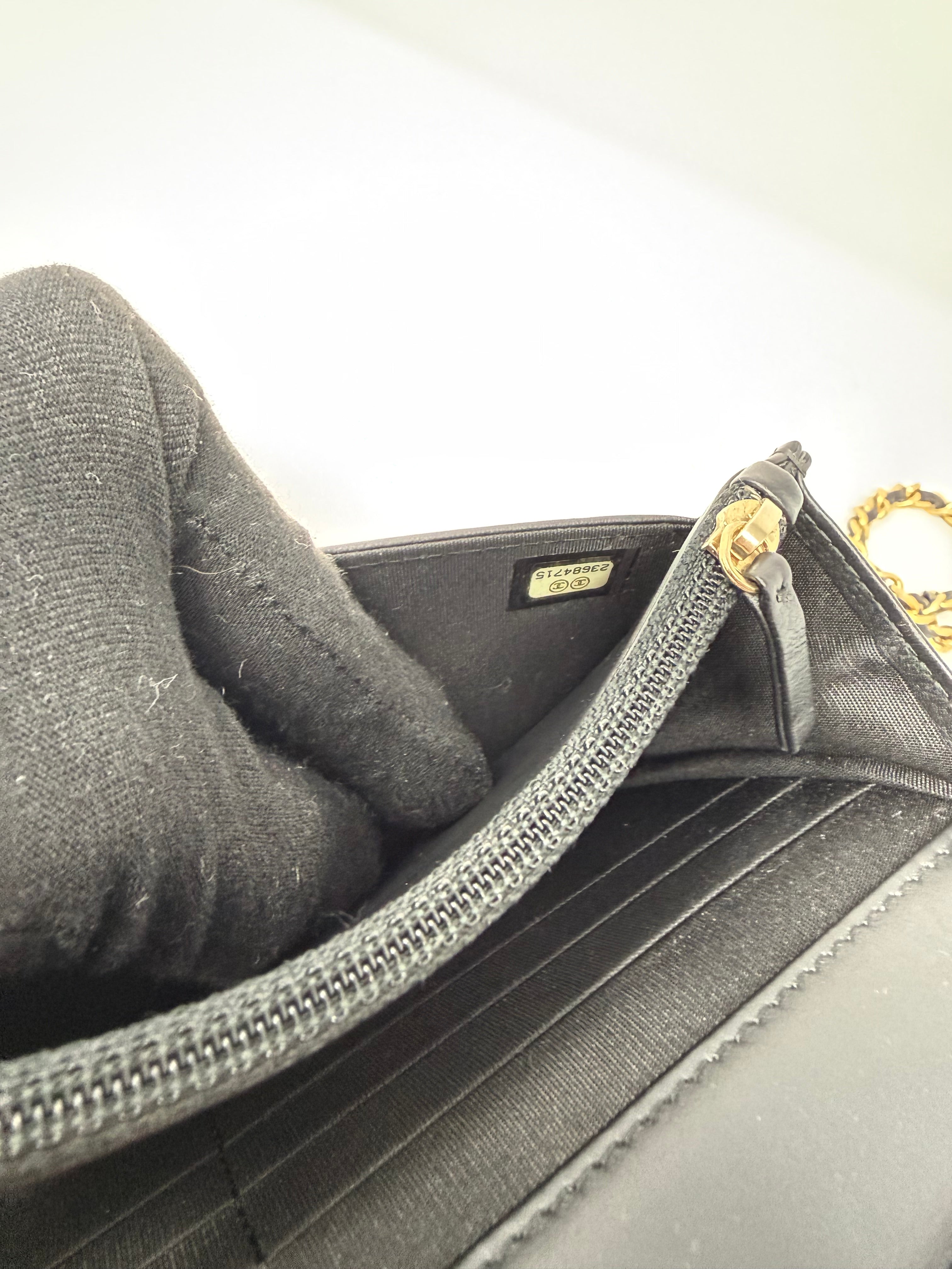 Chanel Boy Wallet on Chain – Black Caviar Leather, Gold Hardware (2017)