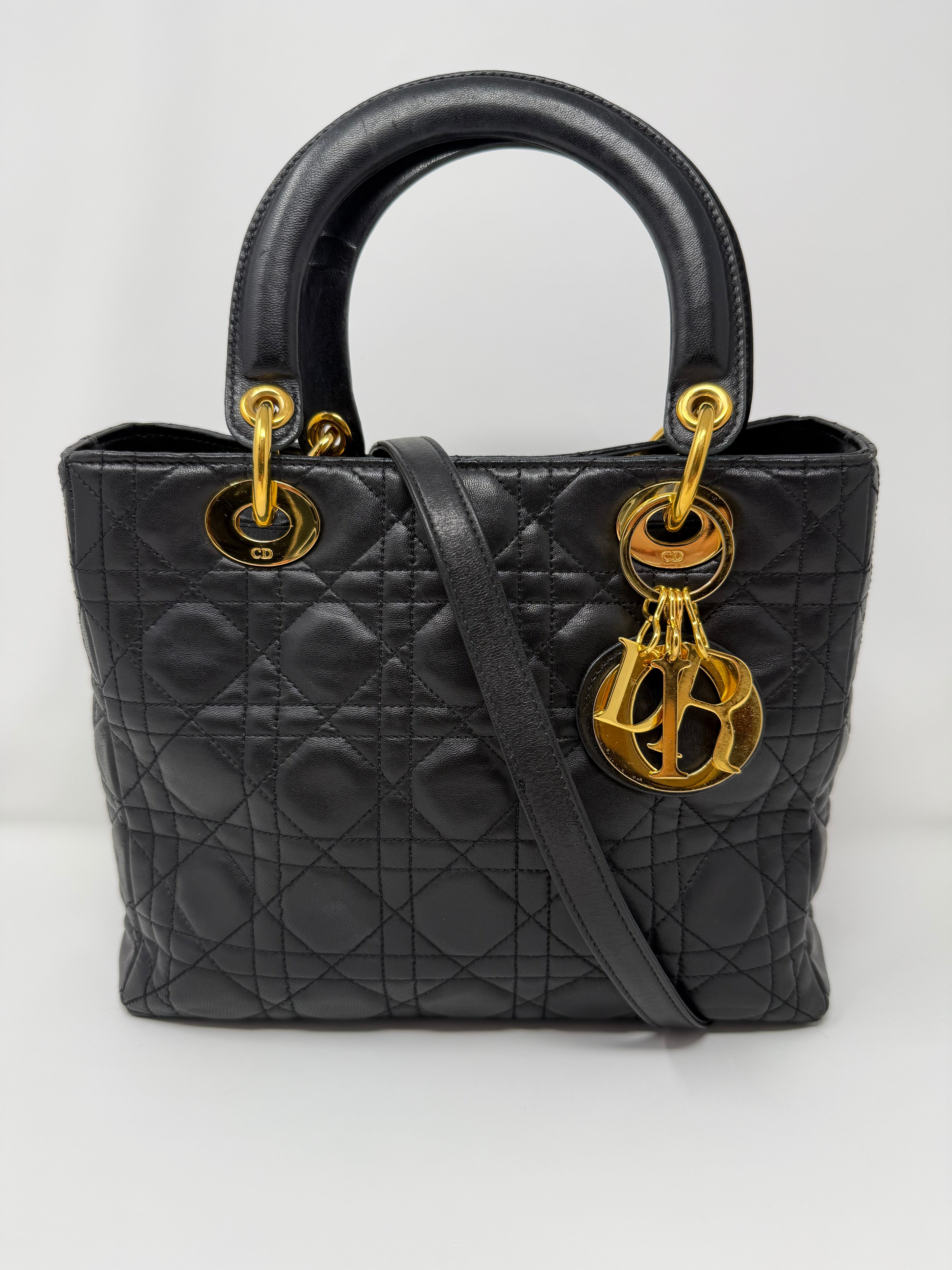 Dior - Medium Lady Dior – Black Quilted Lambskin (Vintage)