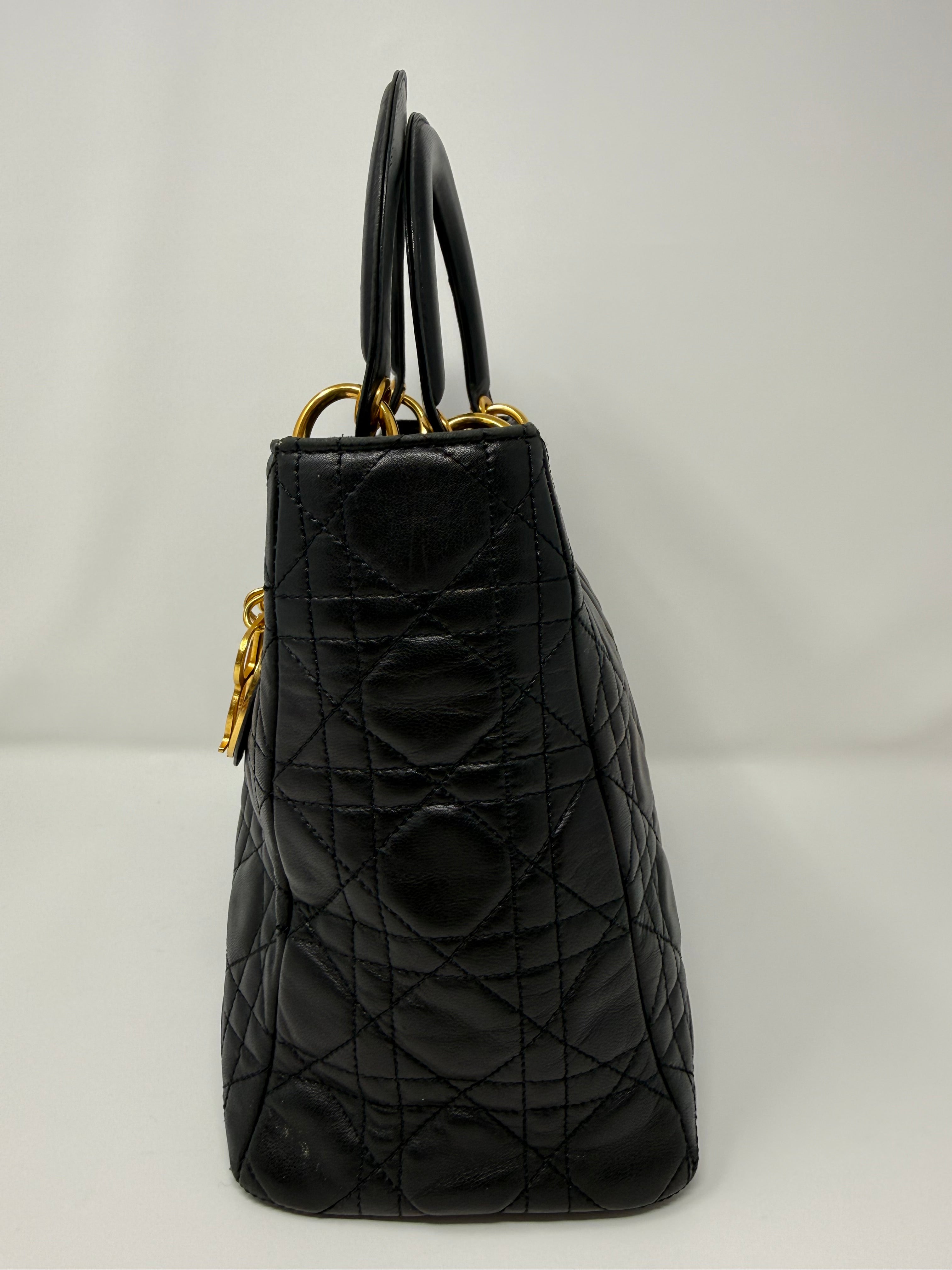 Dior - Medium Lady Dior – Black Quilted Lambskin (Vintage)