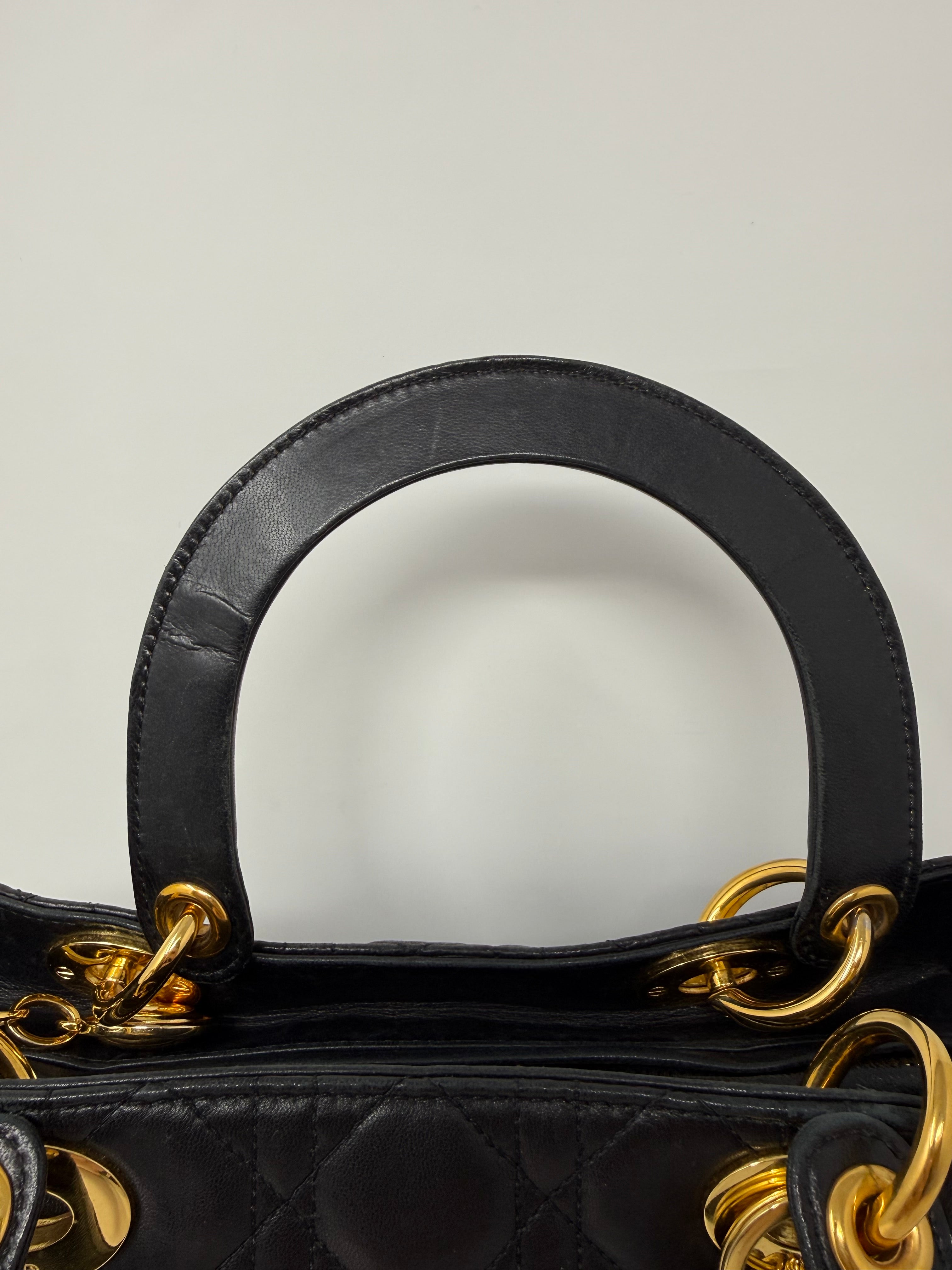 Dior - Medium Lady Dior – Black Quilted Lambskin (Vintage)