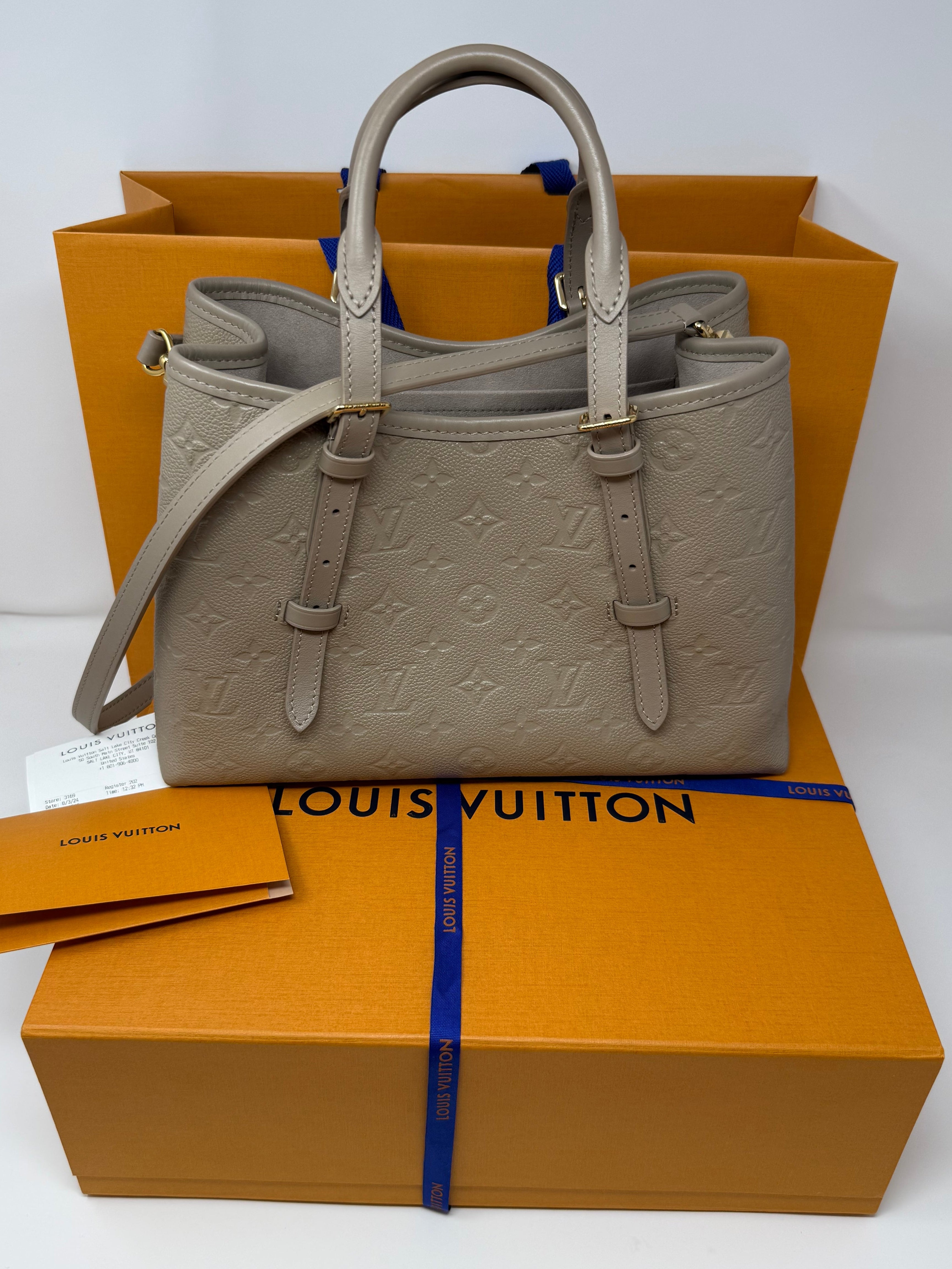 Louis Vuitton Babylone Tote PM,  Monogram Empreinte Leather – Tourterelle (Turtledove)