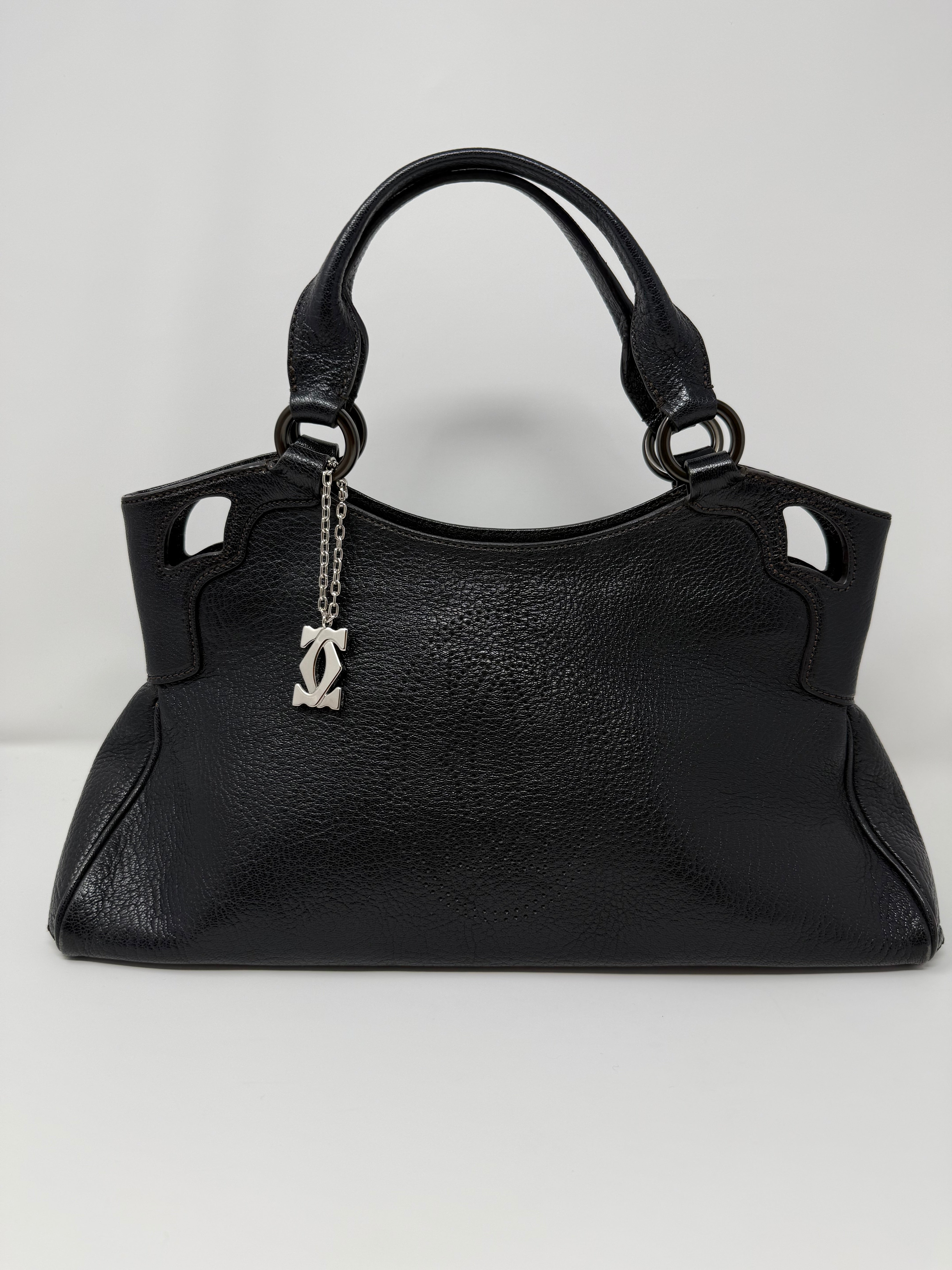 Cartier - Marcello de Cartier Leather Top Handle Bag, Black Leather (Vintage)