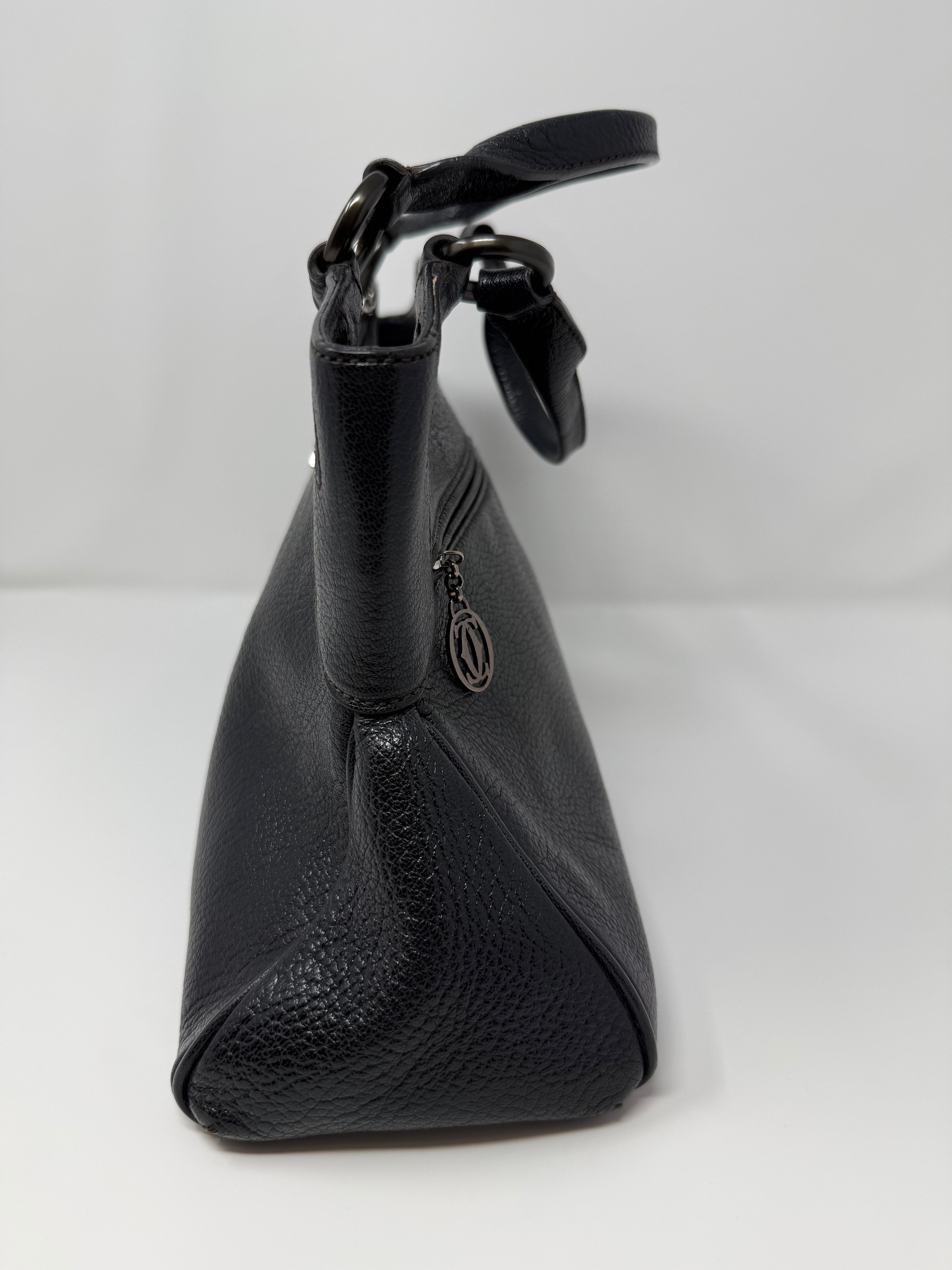 Cartier - Marcello de Cartier Leather Top Handle Bag, Black Leather (Vintage)