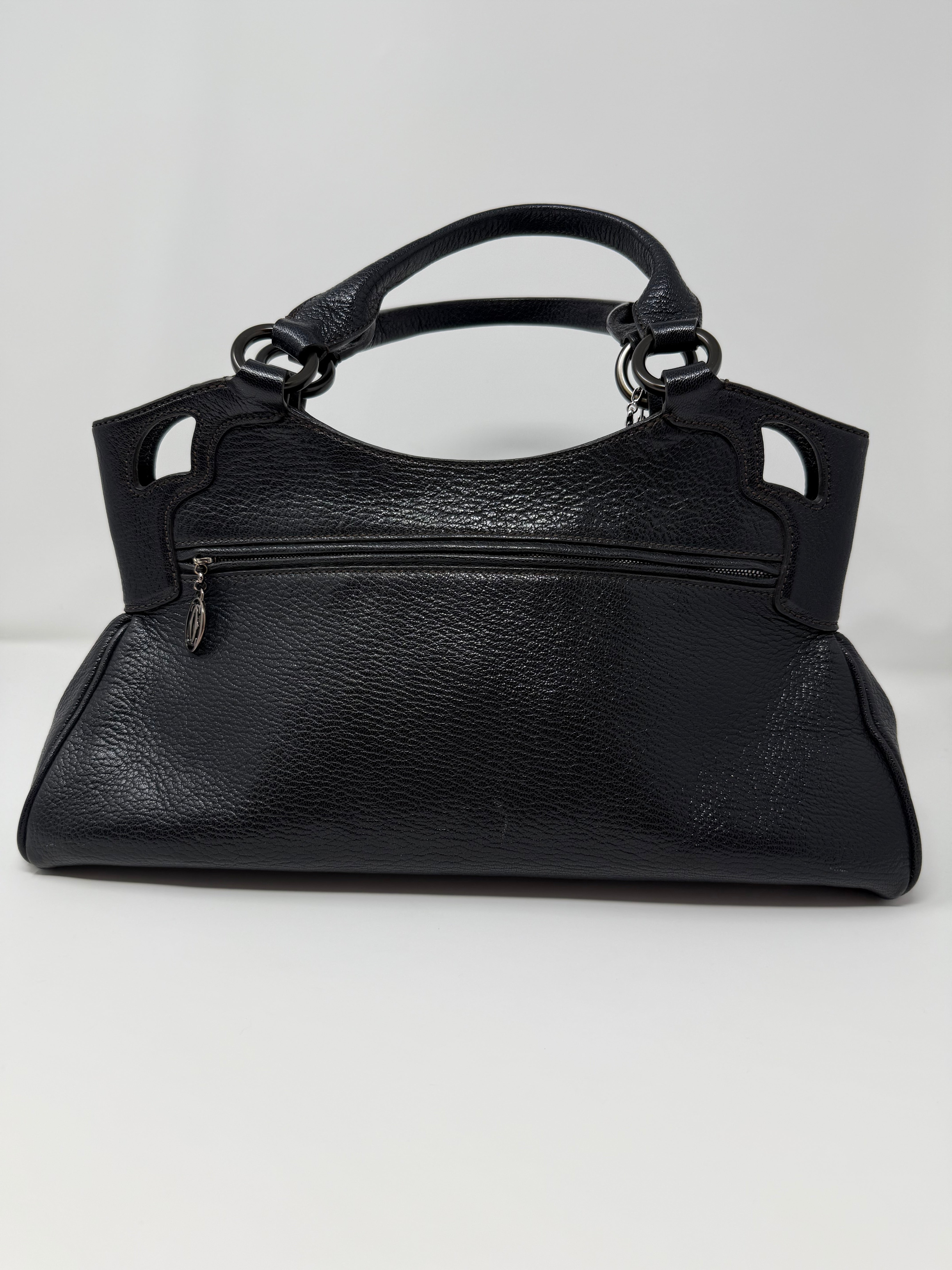 Cartier - Marcello de Cartier Leather Top Handle Bag, Black Leather (Vintage)