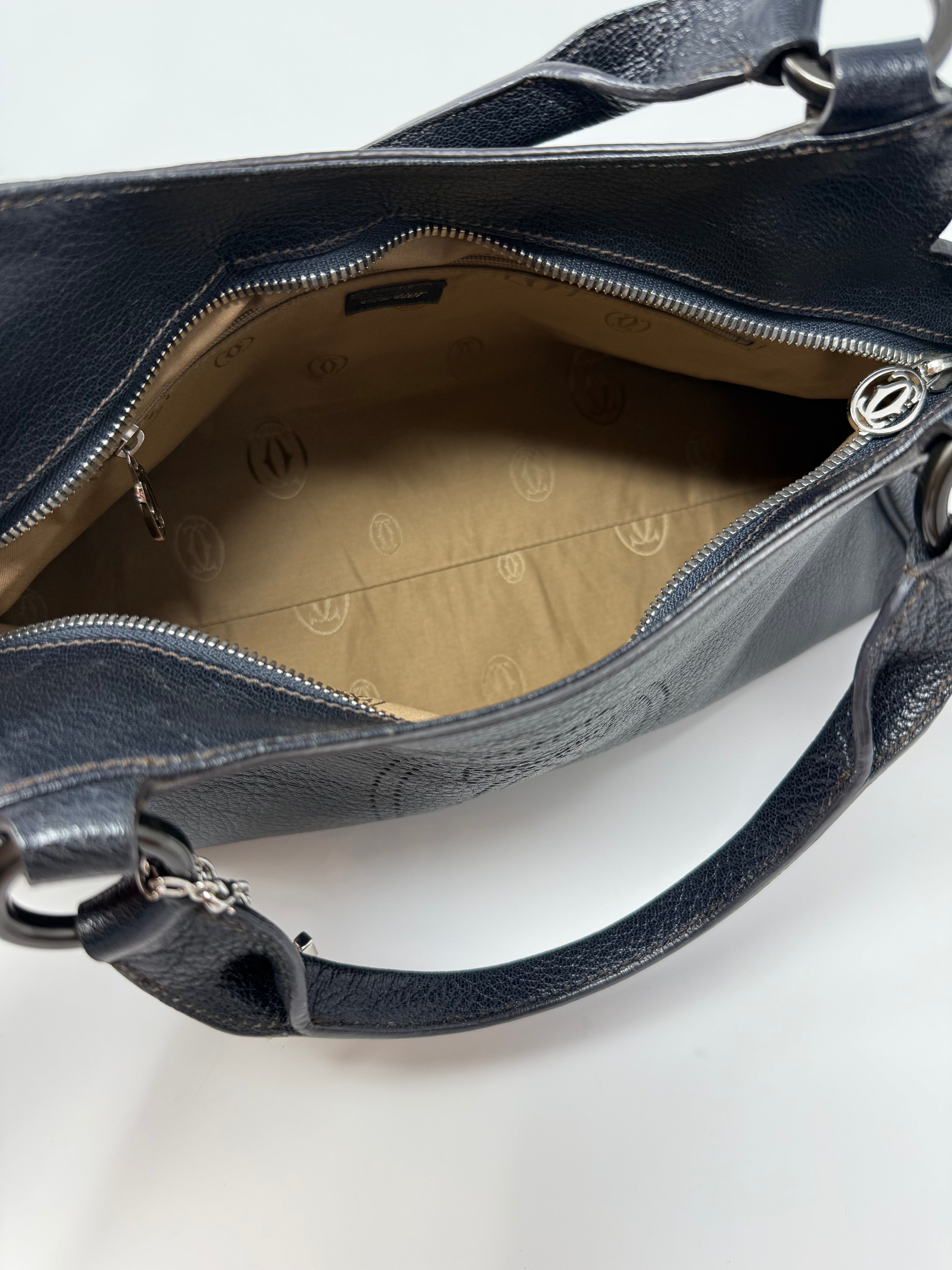 Cartier - Marcello de Cartier Leather Top Handle Bag, Black Leather (Vintage)