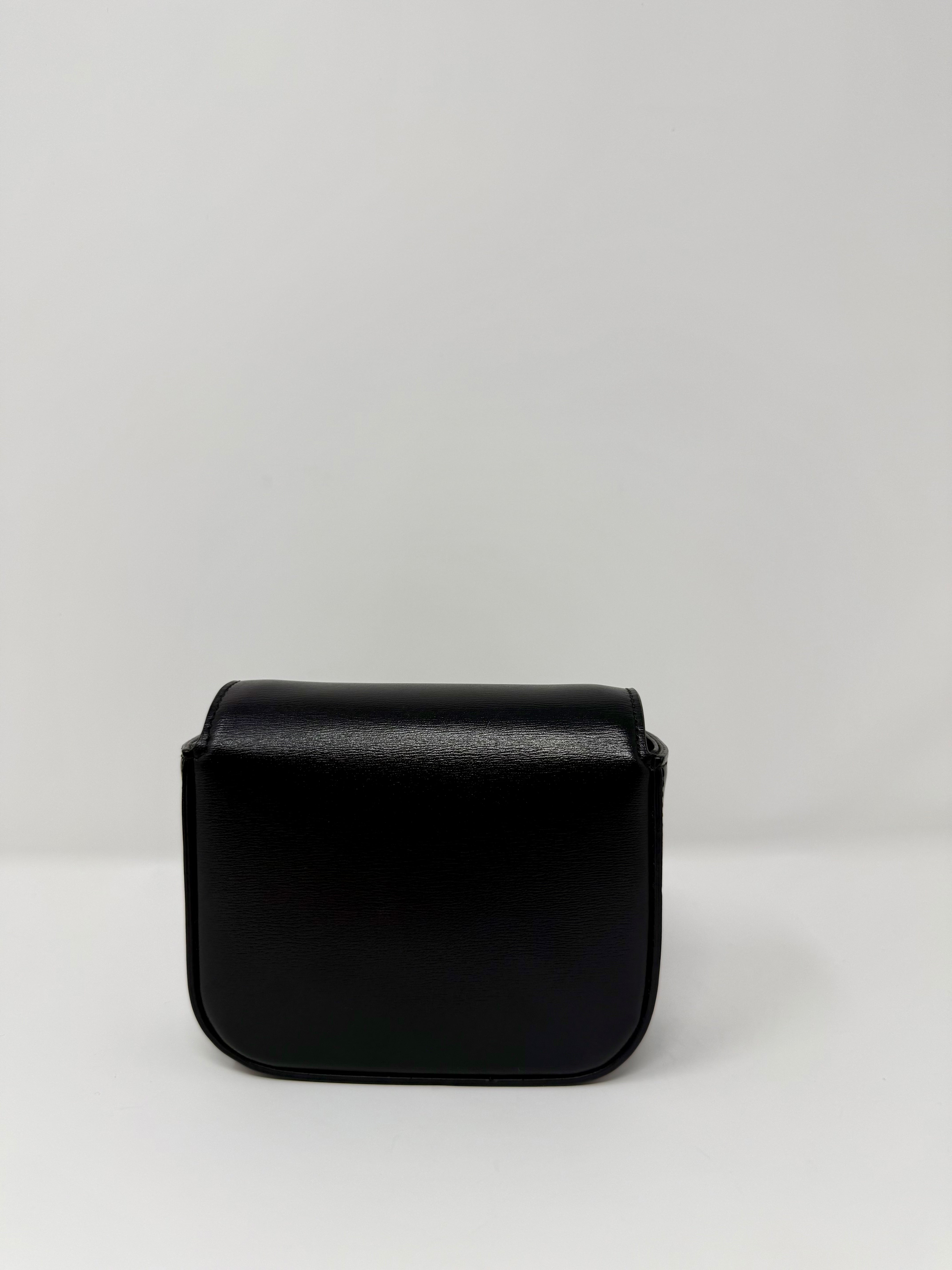 Celine Mini Triomphe Flap Bag – Black Leather